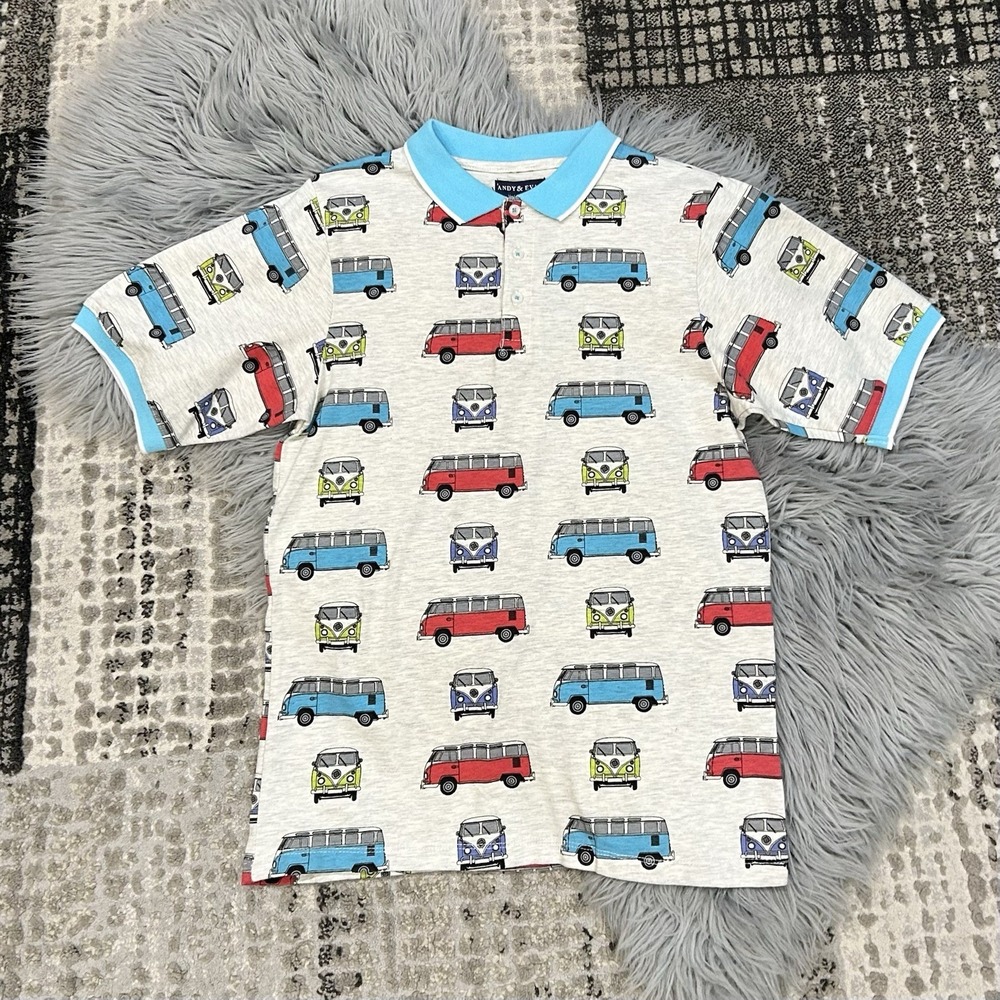 Andy‎ & Evan Boys Vintage Van Grey Polo Size 13/14 NWT